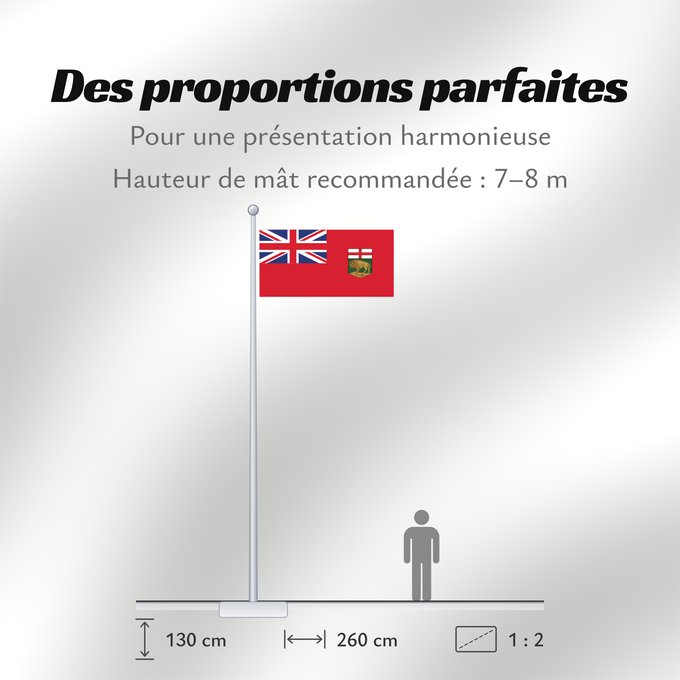 Proportions du drapeau : Manitoba	Manitoba 	Banniel proviñs Manitoba, Kanada