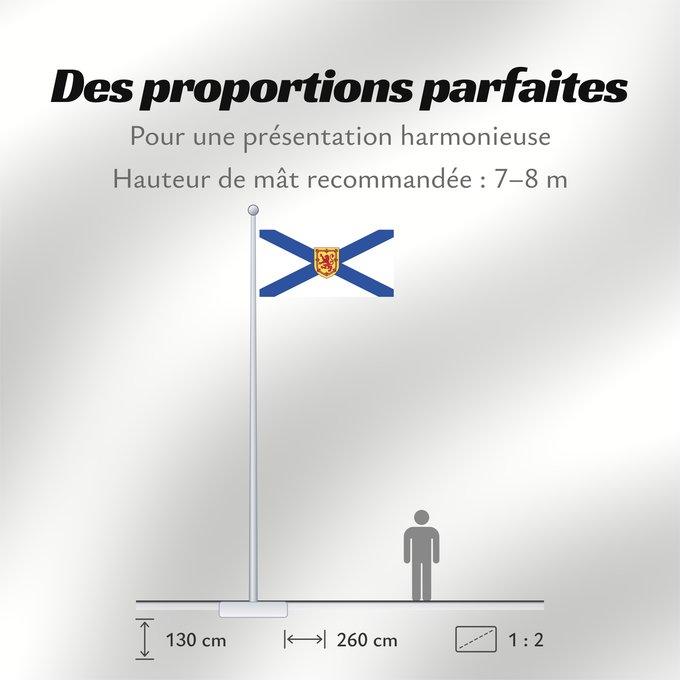 Proportions du drapeau : Nova Scotia Nouvelle-Écosse Nueva Escocia Banniel proviñs Skos-Nevez Nova Scotia