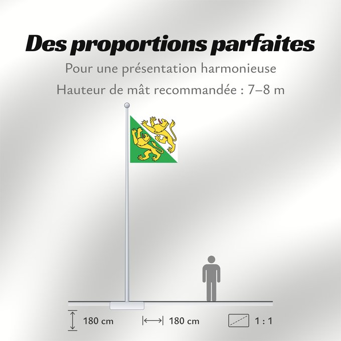 Proportions du drapeau : Canton of Thurgau	Thurgau	canton de Thurgovie	cantón de Turgovia	Canton of Thurgau in Switzerland