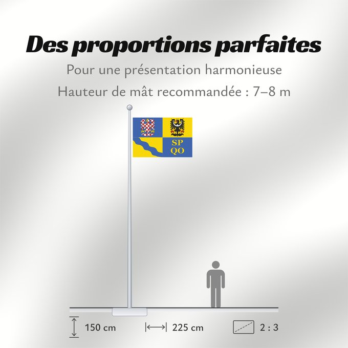 Proportions du drapeau : Olomouc Region Région d'Olomouc Región de Olomouc Region Olomouc Olomouckého kraje
