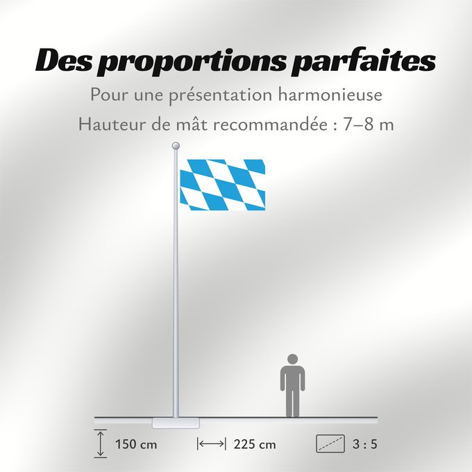 Proportions du drapeau : Bavaria lozengy The lozengy variant of the flag of Bavaria Bavaria Die Rautenflagge des Freistaates Bayern seit 1971. Das Seitenverhältnis ist nicht vorgegeben Baviera Bavorska