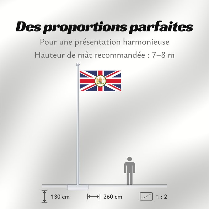 Proportions du drapeau : British Ambassador	British diplomatic flag used on the British Embassies	British Ambassador Ensign	Ambasciatore britannico Ensign