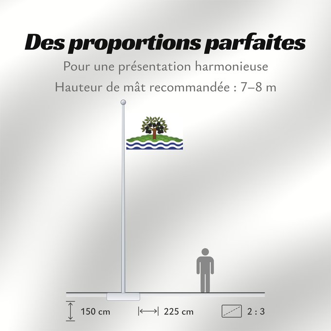 Proportions du drapeau : Worcestershire
