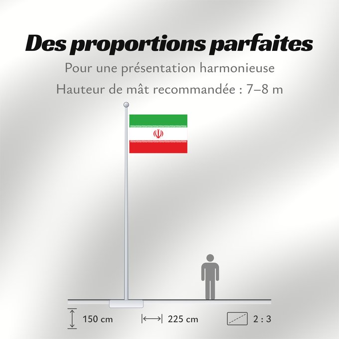 Proportions du drapeau : Iran Irán