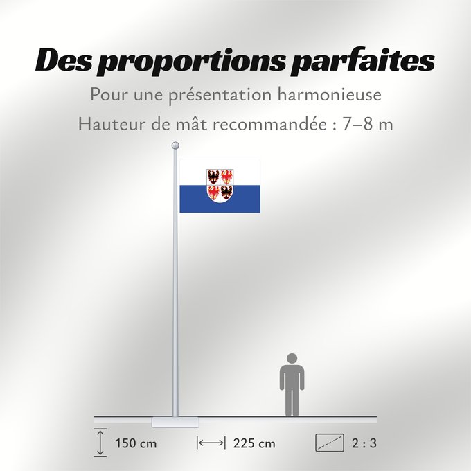 Proportions du drapeau : Trentino-South Tyrol	It is easy to put a border around this flag image	Région Autonome Trentin-Haut-Adige, Italie	Región Autónoma Trentino-Alto Adigio, Italia	Autonomen Region Trentino-Südtirol, Italien	Regione Autonoma Trentino-Alto Adige, Italia	Bannera