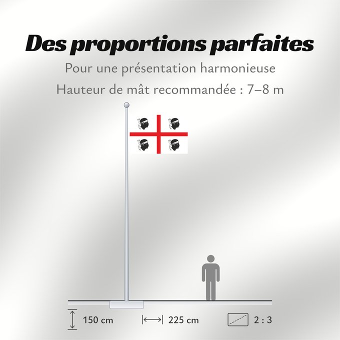 Proportions du drapeau : Sardinia, Italy Italian autonomous region Sardinia Sardinia Regione autonoma italiana Sardegna Sa regione autònoma de sa Sardinna