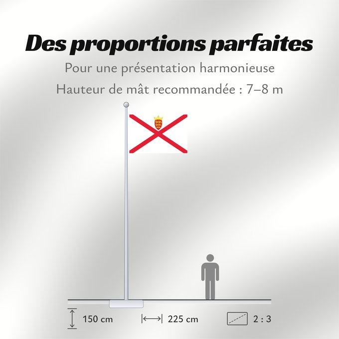 Proportions du drapeau : Jersey	Jersey (Kanalinsel)	Maglia