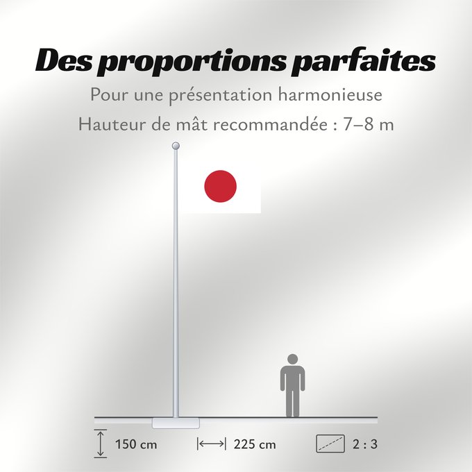 Proportions du drapeau : Japan	Japon	Japón	Giappone