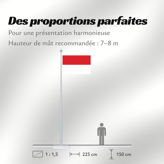 Proportions du drapeau : Monaco Mónaco Monako Сцяг Манака Monacos پرچم موناکو Bandêa de Mu̍negu Monaka Прапор Монако