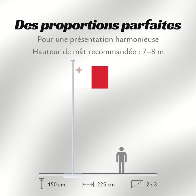 Proportions du drapeau : Malta	Malte	Сцяг Мальты	Maltas	Ta  Malta	Флаг Мальты	Прапор Мальти