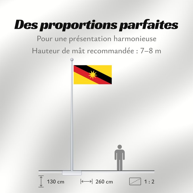 Proportions du drapeau : Sarawak	Malaysian state of Sarawak	Sarawak 