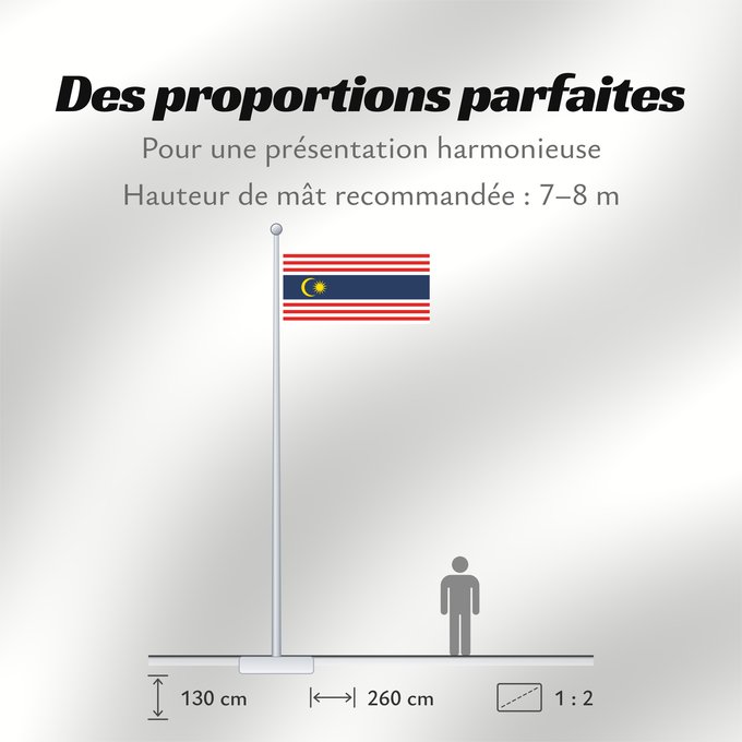 Proportions du drapeau : Kuala Lumpur, Malaysia Kuala Lumpur Kuala Lumpur, Federal Territory, in Malaysia
