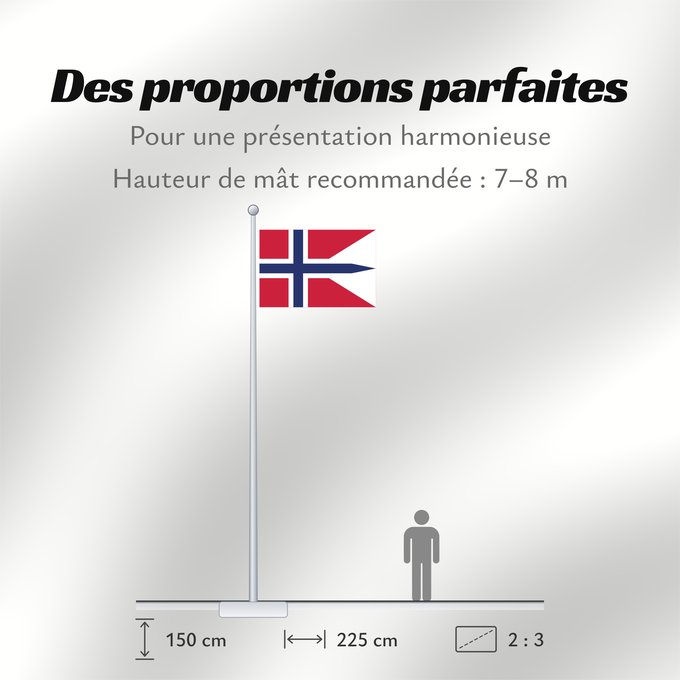 Proportions du drapeau : Norway Norvège Noruega Norwegen Norvegia Noorwegen Norwegii Þjóðfáni Noregs Banniel Norvegia Norska Norwy Norges Norvegio Noregs Norveške Norski fáninn Norvegiae Norges flagg Det norske flagget Norgga leavga Stän Norgäna