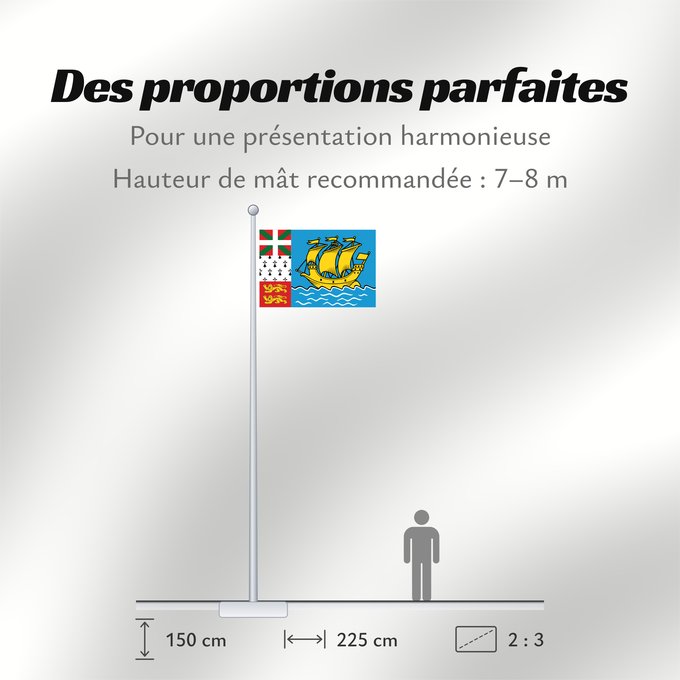 Proportions du drapeau : Saint-Pierre and Miquelon	Unofficial flag of Saint-Pierre and Miquelon	Non officiel de Saint-Pierre-et-Miquelon	San Pedro y Miquelón. Uso no oficial	Saint-Pierre und Miquelon	Saint-Pierre e Miquelon	Banniel anofisiel Sant-Pêr-ha-Mikelon	Ez ofiziala