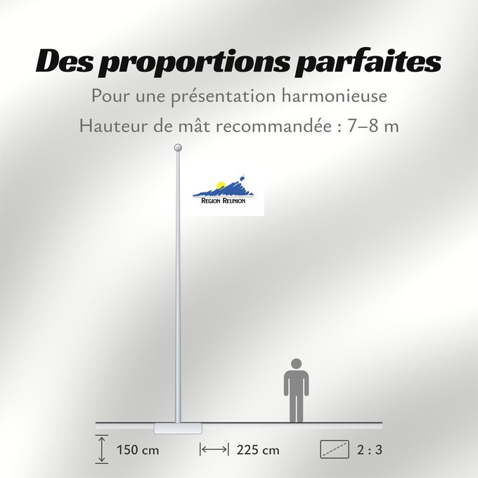 Proportions du drapeau : Réunion
