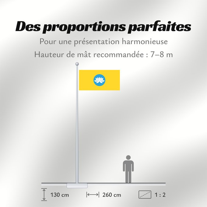 Proportions du drapeau : Kalmykia	Kalmoukie	República de Kalmukia 	Kalmückien	Флаг Республики Калмыкия	Туг Хальмг Таңһч