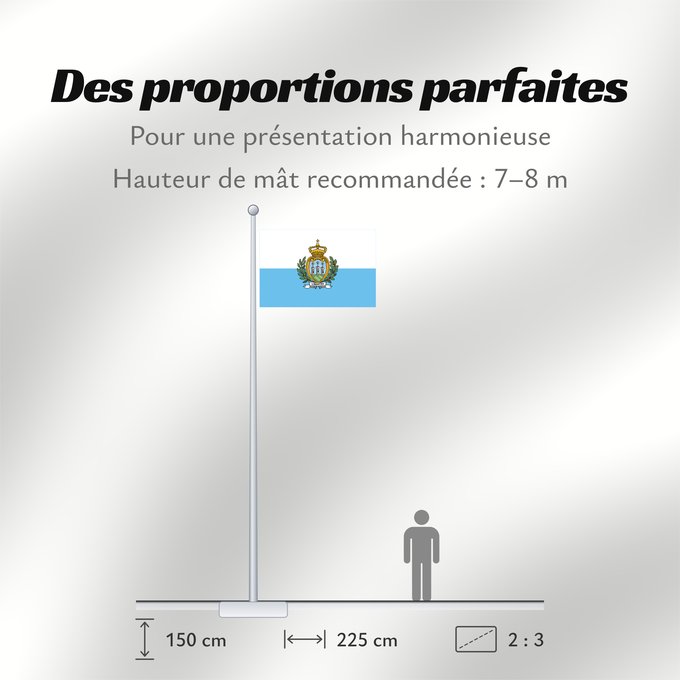 Proportions du drapeau : San Marino  civil	San Marino	Saint-Marin