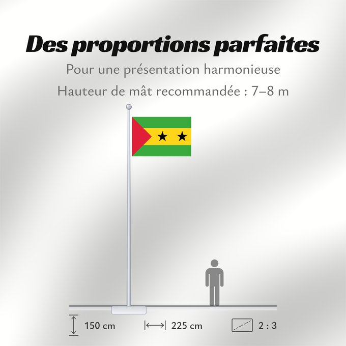 Proportions du drapeau : Sao Tome and Principe Sao Tomé-et-Principe Santo Tomé y Príncipe São Tomé und Príncipe Sao Tome e Principe