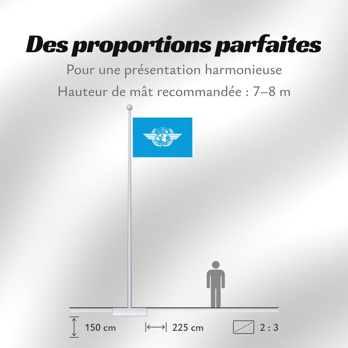 Proportions du drapeau : ICAO International Civil Aviation Organization L Organisation de l aviation civile internationale