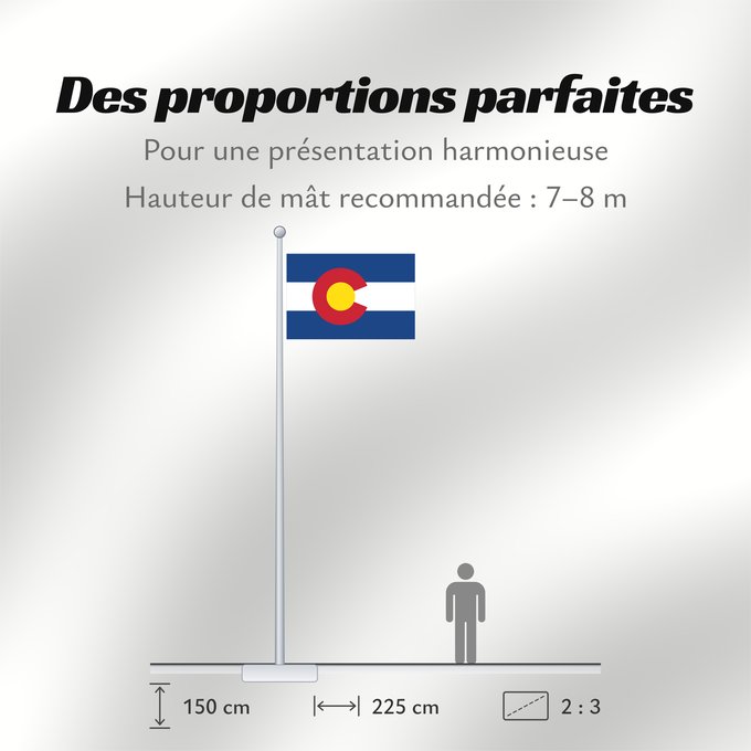 Proportions du drapeau : Colorado	Colorado designed by Andrew Carlisle Carson	ᎧᎶᏩᏓ ᎦᏓᏘ	Ka hae Kololako	Colorati	Dibé nitsa hahoodzo bidah naatʼaʼí	Флаг Колорадо	Američke savezne države Kolorado