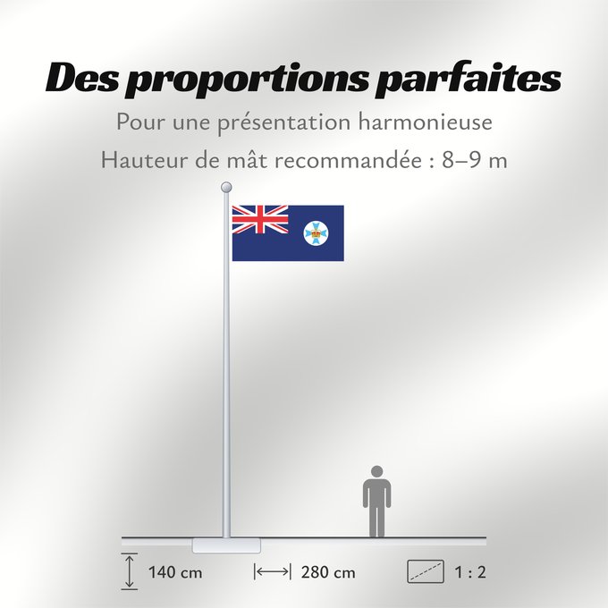 Proportions du drapeau : Queensland State flag and government ensign internal waters only of Queensland