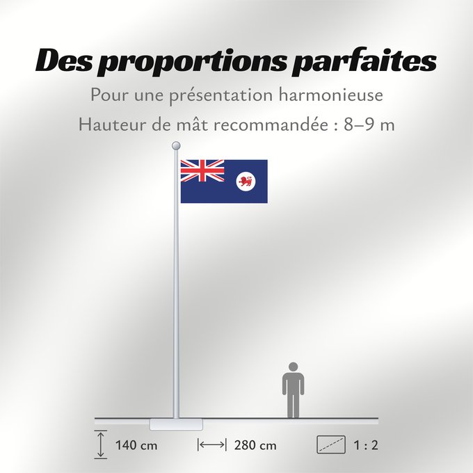 Proportions du drapeau : Tasmania	Tasmanie	Tasmanien
