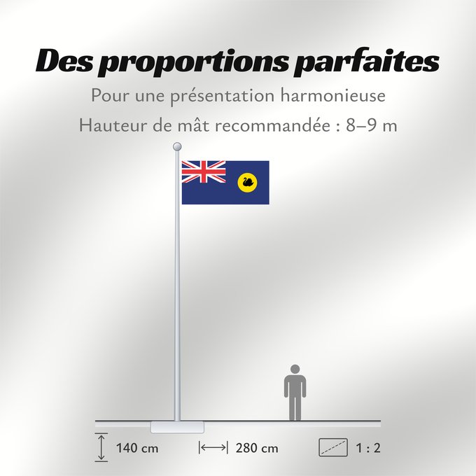 Proportions du drapeau : Western Australia	Australie-Occidentale	Australia Occidental	Westaustralien