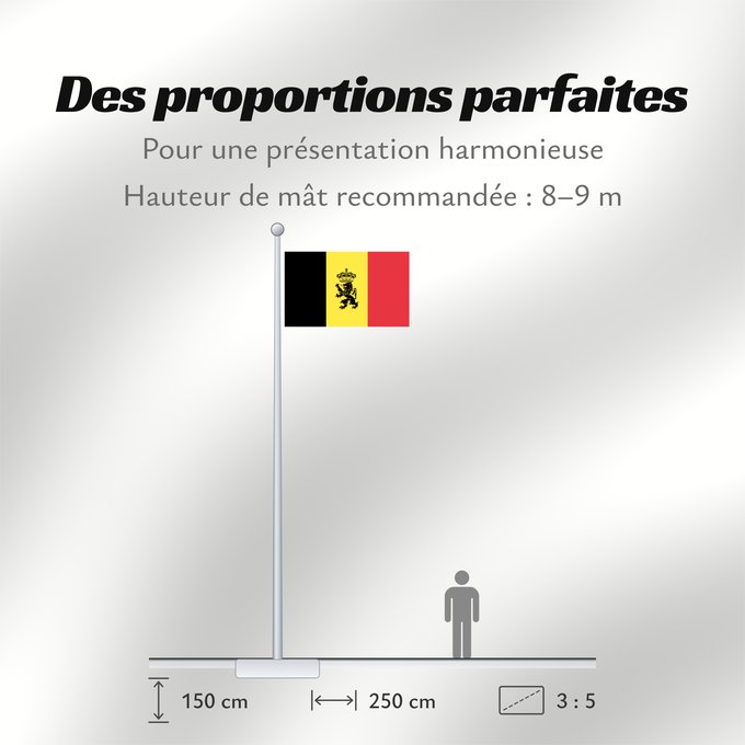 Proportions du drapeau : Belgium civil Belgium Belgique Bélgica Belgien Belgio