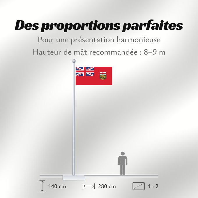Proportions du drapeau : Manitoba	Manitoba 	Banniel proviñs Manitoba, Kanada