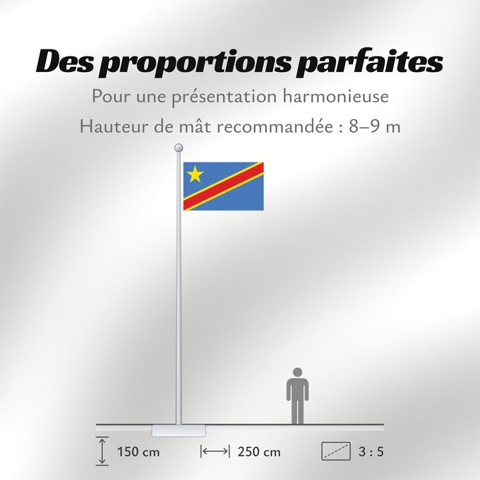 Proportions du drapeau : Democratic Republic of the Congo	The national flag of the Democratic Republic of the Congo	La République démocratique du Congo	Rep. Dem. del Congo	Demokratischen Republik Kongo	Repubblica Democratica del Congo	Democratische Republiek Congo	علم جمهورية الك