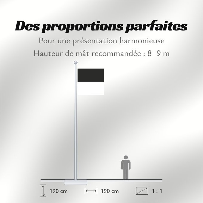 Proportions du drapeau : Canton of Fribourg	Fribourg	Kanton Freiburg