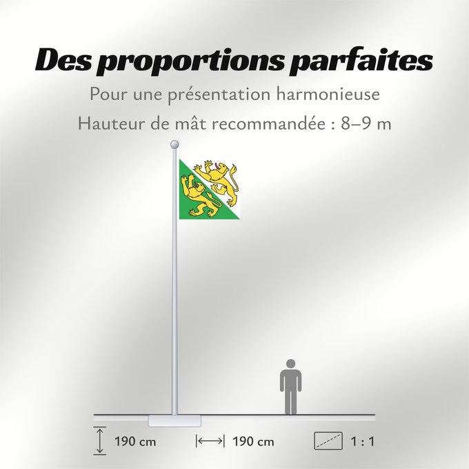 Proportions du drapeau : Canton of Thurgau	Thurgau	canton de Thurgovie	cantón de Turgovia	Canton of Thurgau in Switzerland
