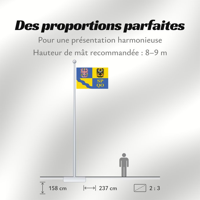 Proportions du drapeau : Olomouc Region Région d'Olomouc Región de Olomouc Region Olomouc Olomouckého kraje