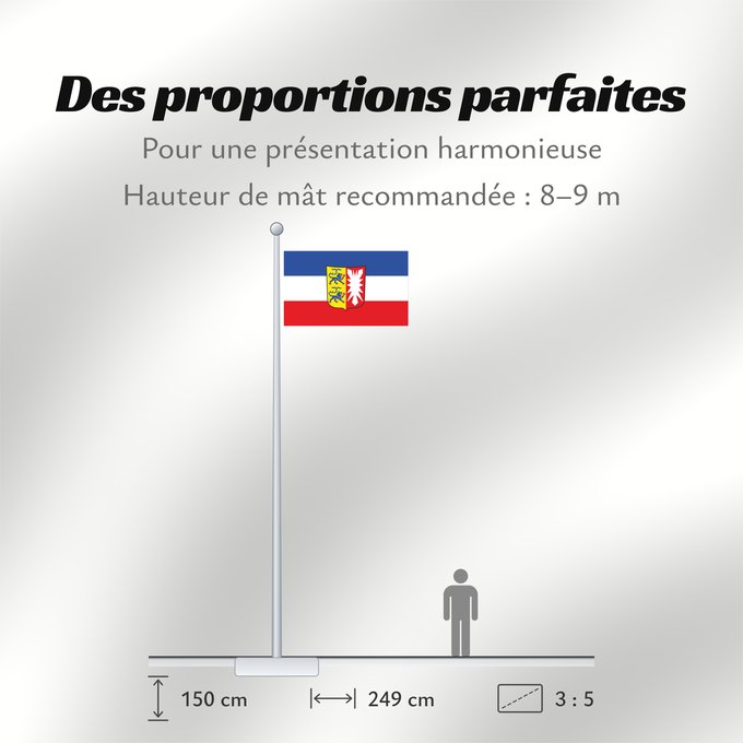 Proportions du drapeau : Schleswig-Holstein