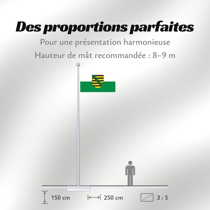 Proportions du drapeau : Saxony	Civil flag of Saxony	Saxe	Sajonia	Landesflagge Sachsens	Sassonia	Sachsens	Chorhoj Sakskeje	Flaage fon Saksen
