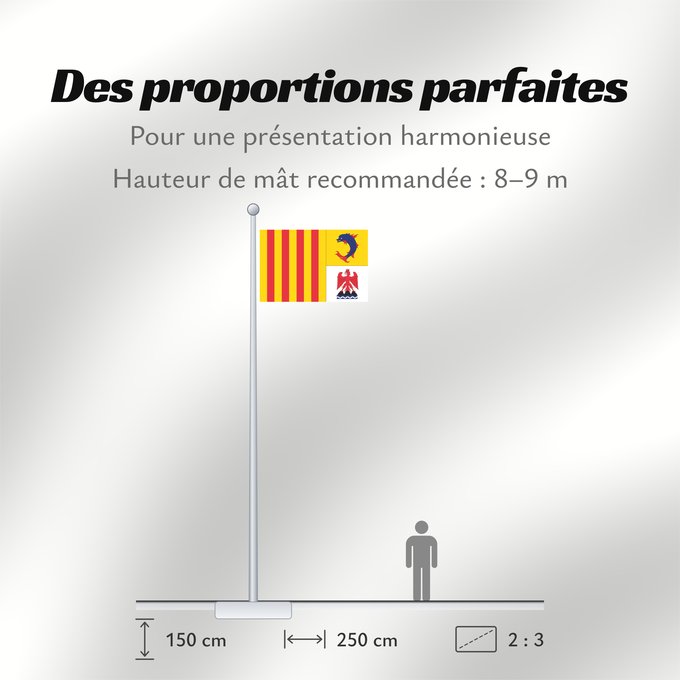Proportions du drapeau : Provence-Alpes-Côte d Azur Alpes-Côte d'Azur Région Provence-Alpes-Côte d Azur Provenza-Alpes-Costa Azul Provence-Alpes-Côte d’Azur Provenza-Alpi-Costa Azzurra Banniel rannvro Provence-Alpes-Côte d Azur pe Provañs-Alpoù-Aod an Azur
