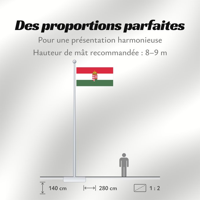 Proportions du drapeau : Hungary	Hongrie	Hungría	Ungarn	Dell Ungheria	Hongarije	Hungria	Banniel Hungaria	Ungarns	Hungario	Ungari lipp	Unkarin	HUngáire	Magyarország	Hungaria	Hungariae	Tal-Ungerija	Styago Ungariya	Ungariei	Madžarske	Ungerns	Stän Macaräna