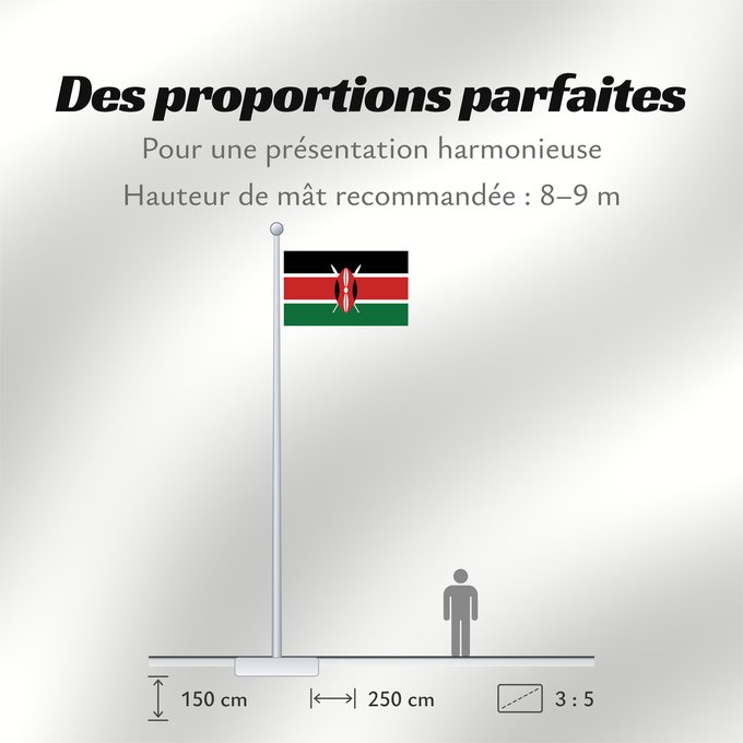 Proportions du drapeau : Kenya Kenia Quénia Kenii የኬንያ ሰንደቅ ዓላማ علم كينيا Keniya Сцяг Кеніі কেনিয়ার ফিরালহান Kenije Keňská vlajka Kenyas Σημαία της Κένυας Kenja Kenya lipp Kenian דגל קניה केन्या का ध्वज ケニアの国旗 კენიის დროშა 케냐의 국기 Kenijos Знаме на Кенија Kenyas flagg Флаг Кении K