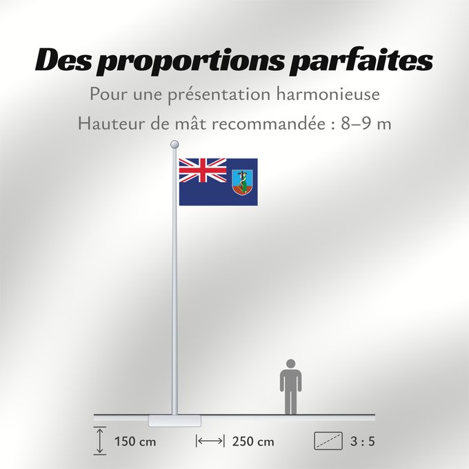 Proportions du drapeau : Montserrat