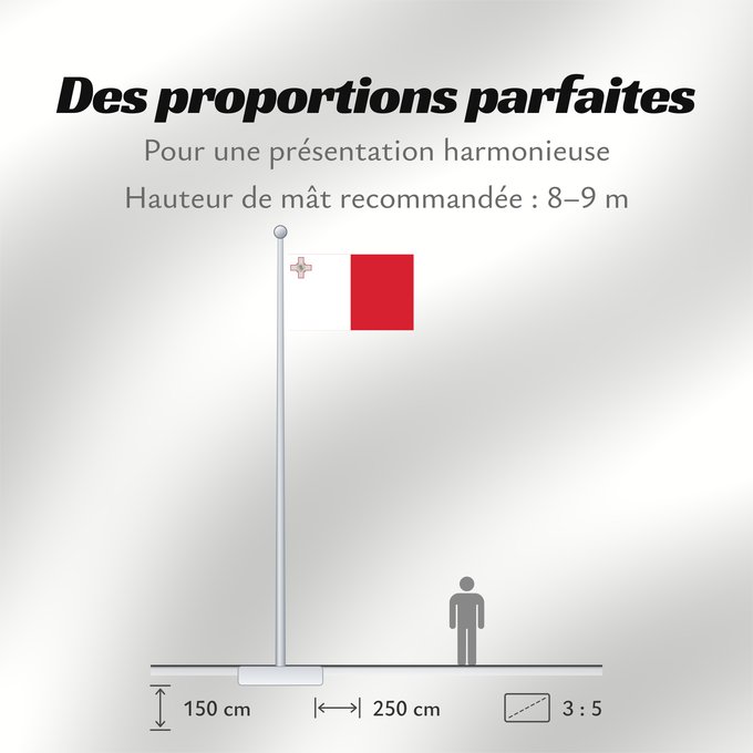 Proportions du drapeau : Malta	Malte	Сцяг Мальты	Maltas	Ta  Malta	Флаг Мальты	Прапор Мальти
