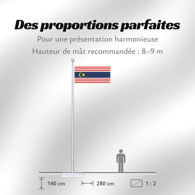Proportions du drapeau : Kuala Lumpur, Malaysia Kuala Lumpur Kuala Lumpur, Federal Territory, in Malaysia