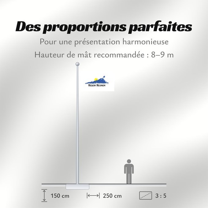 Proportions du drapeau : Réunion