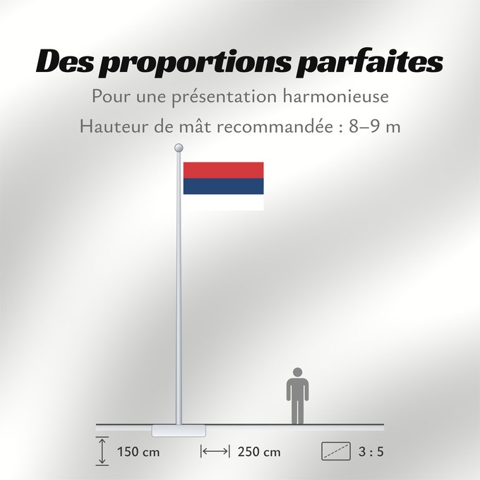 Proportions du drapeau : Civil Flag of Serbia Civil flag of Serbia Serbie Serbia Serbien Гражданско знаме на Сърбия Народна застава Србије Narodna zastava Srbije Nemzeti zászló szerbia Народный гражданский флаг Сербии Srbská národná vlajka Kombëtar i Serbisë