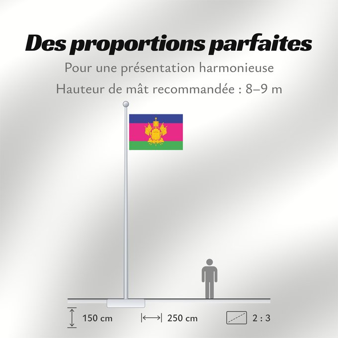 Proportions du drapeau : Krasnodar Krai Krasnodar Krai Kraï de Krasnodar Krai de Krasnodar Krasnodar krai Kraj di Krasnodar