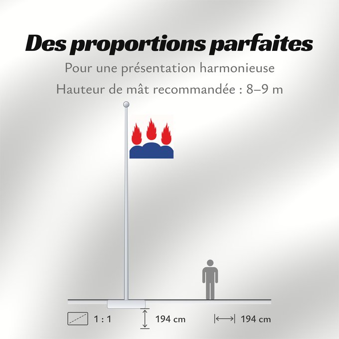 Proportions du drapeau : Västmanlands län