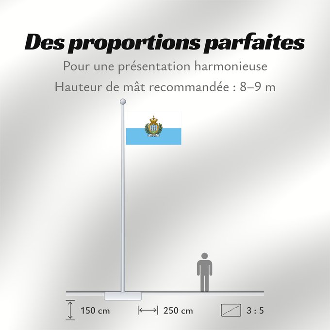 Proportions du drapeau : San Marino  civil	San Marino	Saint-Marin