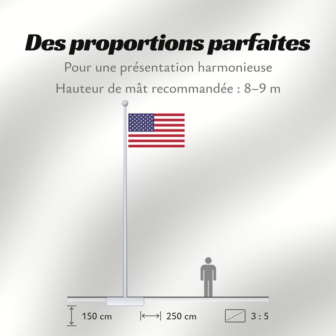 Proportions du drapeau : United States Minor Outlying Islands