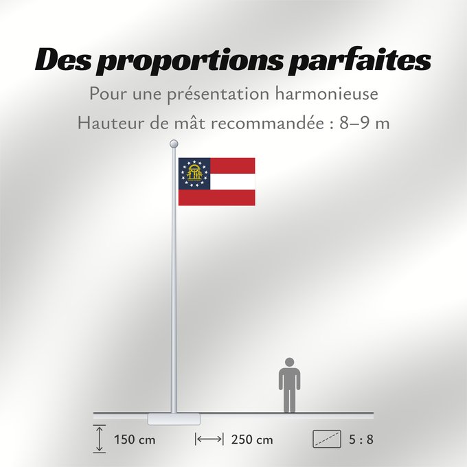 Proportions du drapeau : State of Georgia	Georgia
