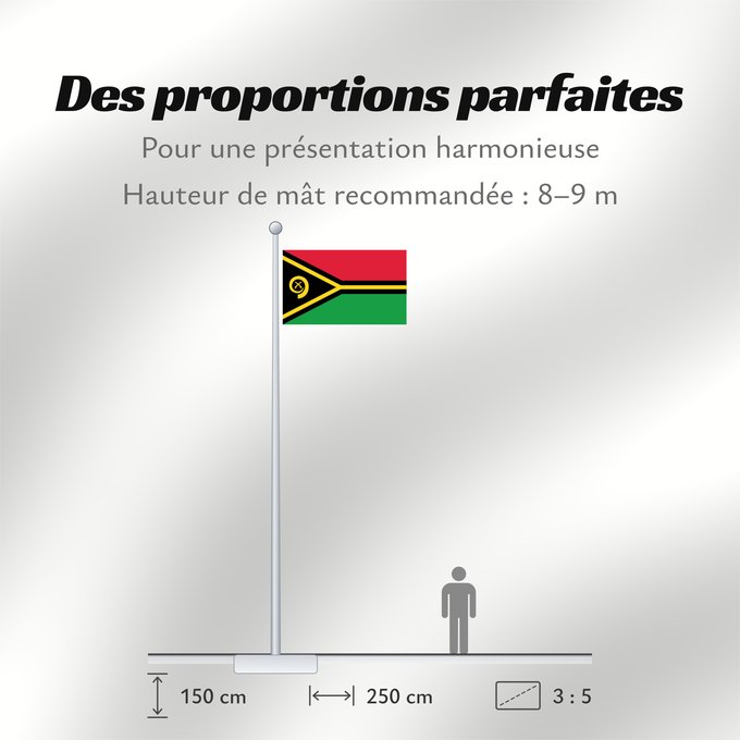 Proportions du drapeau : Vanuatu