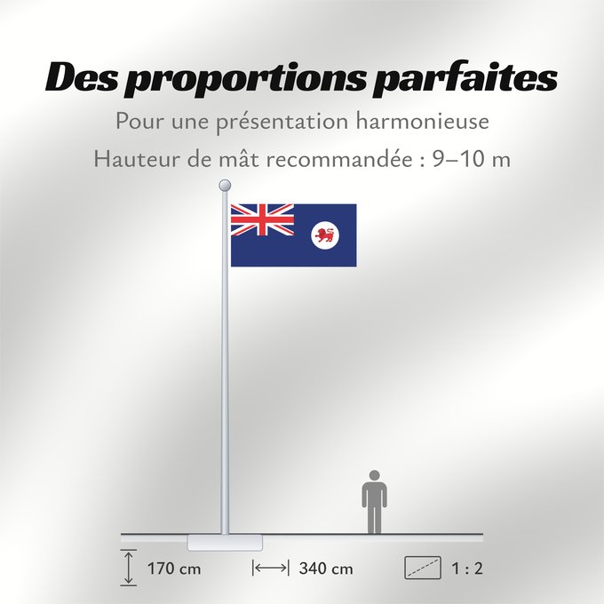 Proportions du drapeau : Tasmania	Tasmanie	Tasmanien